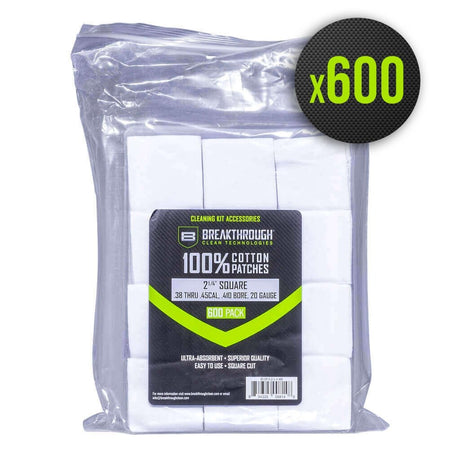 Chiffons calibrés coton Breakthrough prédécoupés, sept formats du 22LR au calibre 12