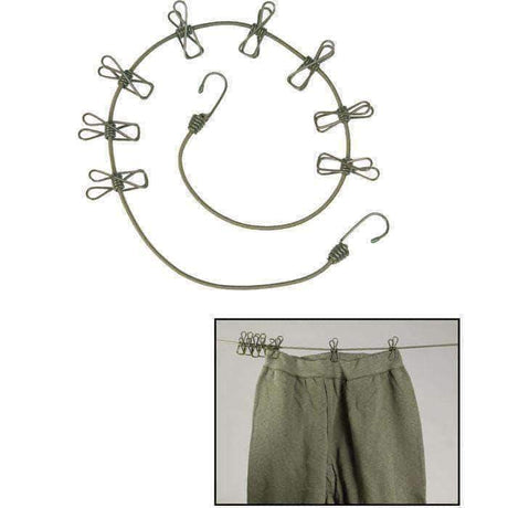 Corde à linge Mil-Tec en polypropylène 110 cm avec 8 pinces acier