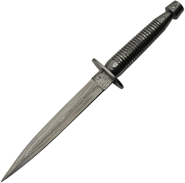 Couteau à lame fixe Damascus Commando acier Damas lame dague 184 mm