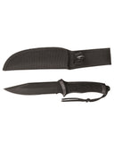 Couteau de combat Mil-Tec lame 15 cm manche caoutchouc avec étui polyester