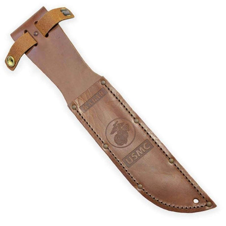 Couteau de survie Ka-Bar USMC Classic acier 1095 lame 178 mm manche cuir empilé