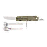 Couteau pliant Ares Bivouac Original six fonctions avec couverts et ouvre-boîte intégrés
