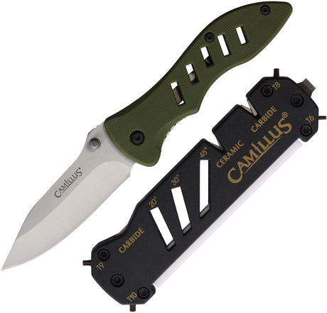 Couteau pliant Camillus Field acier 420 lame 70 mm manche nylon avec clip de poche