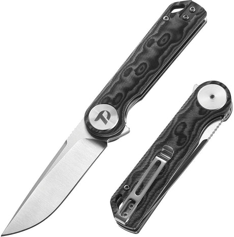 Couteau pliant Dreamtech D3897 acier D2 lame drop point 83 mm manche micarta