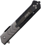Couteau pliant ElitEdge 10-A106 acier 420C lame 102 mm manche titane