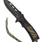 Couteau pliant Mil-Tec One-Hand Paracord lame 10 cm 3Cr13 avec firesteel et sifflet
