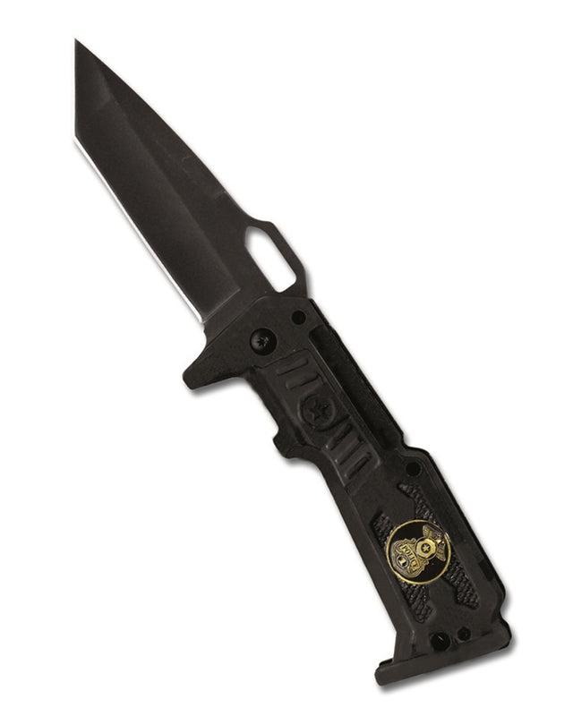 Couteau pliant Mil-Tec Police lame 9,5 cm acier inoxydable manche aluminium