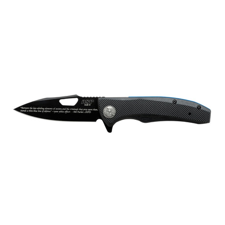 Couteau pliant PDK Engraver's Edition No Evil ASP lame gravée de 8,89 cm