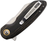 Couteau pliant Rough Rider Bullfrog lame 70 mm manche pakkawood avec clip de poche