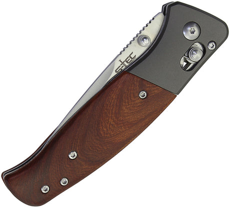 Couteau pliant S-TEC TS042 acier 3Cr13 lame 89 mm manche bois avec clip de poche