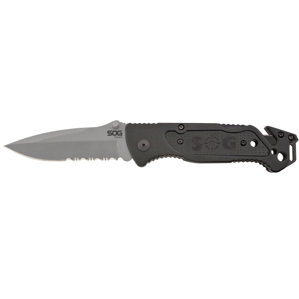 Couteau pliant SOG Escape acier 9Cr18MoV lame 83 mm coupe-lien et brise-vitre