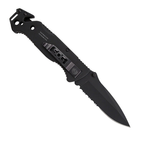 Couteau pliant SOG Escape acier 9Cr18MoV lame 83 mm revêtement TiNi coupe-lien