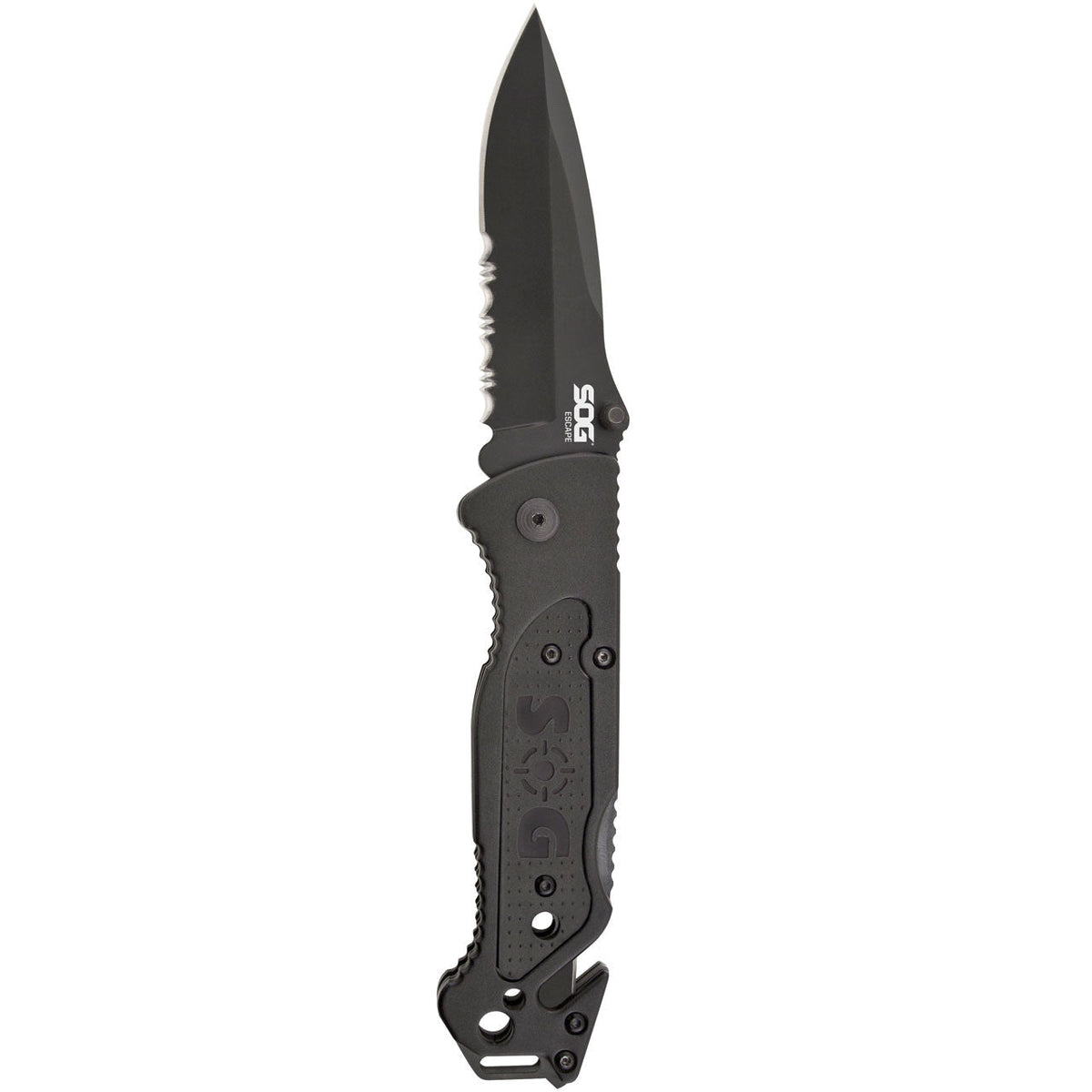 Couteau pliant SOG Escape acier 9Cr18MoV lame 83 mm revêtement TiNi coupe-lien