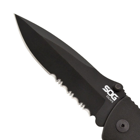 Couteau pliant SOG Escape acier 9Cr18MoV lame 83 mm revêtement TiNi coupe-lien