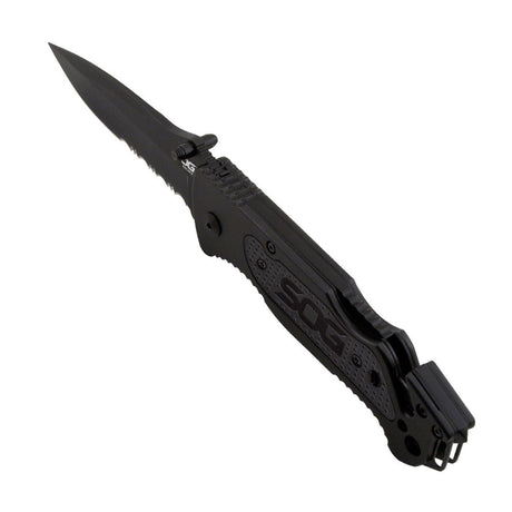 Couteau pliant SOG Escape acier 9Cr18MoV lame 83 mm revêtement TiNi coupe-lien
