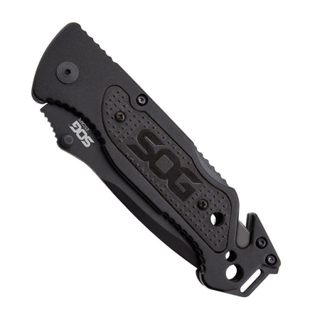 Couteau pliant SOG Escape acier 9Cr18MoV lame 83 mm revêtement TiNi coupe-lien