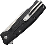 Couteau pliant SRM Knives 221X acier 14C28N lame bowie 92 mm manche fibre de carbone