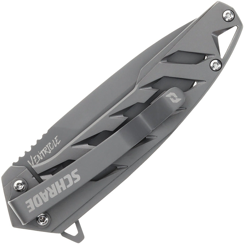 Couteau pliant Schrade Ventricle acier AUS-10A lame 76 mm manche acier inoxydable