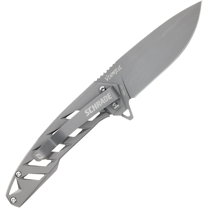 Couteau pliant Schrade Ventricle acier AUS-10A lame 76 mm manche acier inoxydable