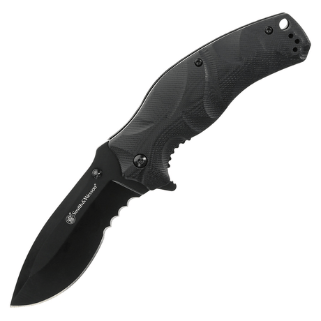 Couteau pliant Smith & Wesson Black Ops ouverture assistée lame 89 mm manche G10