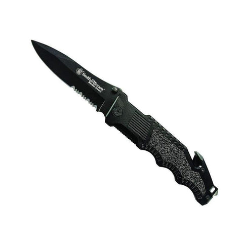 Couteau pliant Smith & Wesson Border Guard acier 7Cr17 lame 108 mm brise-vitre coupe-ceinture