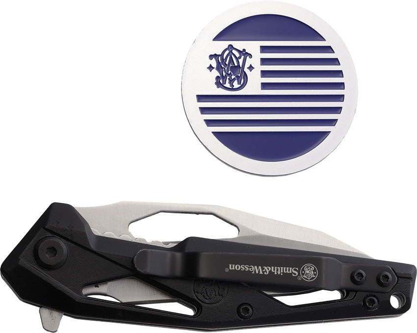 Couteau pliant Smith & Wesson Challenge Coin lame 76 mm manche polymère