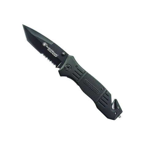 Couteau pliant Smith & Wesson Extreme Ops FR25 tanto dentelé avec brise-vitre et coupe-ceinture