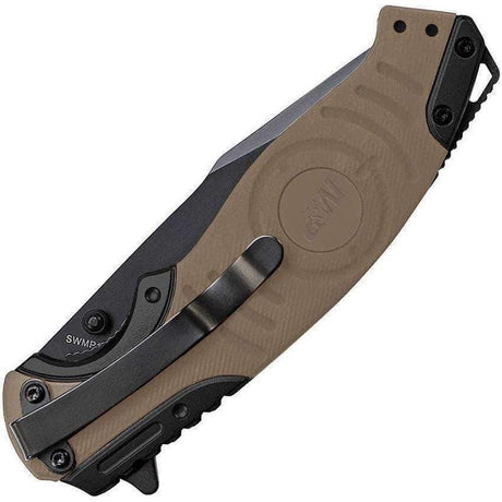 Couteau pliant Smith & Wesson M&P drop point dentelé lame 89 mm manche aluminium