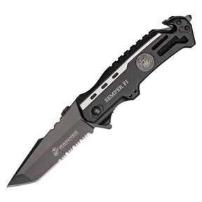 Couteau pliant US Marine Corps Rescue 1002 lame tanto 83 mm coupe-ceinture brise-vitre