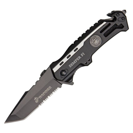 Couteau pliant US Marine Corps Rescue 1002 lame tanto 83 mm coupe-ceinture brise-vitre