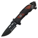 Couteau pliant US Marine Corps Rescue 1023 ouverture assistée acier 440 lame 95 mm insert bois