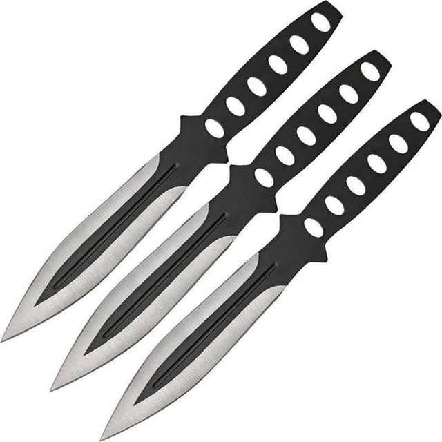 Couteaux de lancer Rite Edge Streak lot de 3 acier monobloc lame 102 mm avec étui