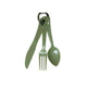 Couverts Mil-Tec US 3 pièces polycarbonate olive avec mousqueton