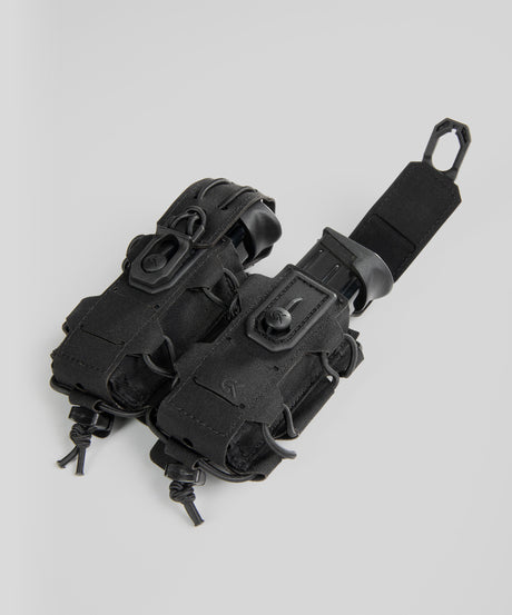 Double porte-chargeur 9 mm GK Dutycall côte à côte sur platine MOLLE