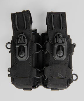Double porte-chargeur 9 mm GK Dutycall côte à côte sur platine MOLLE