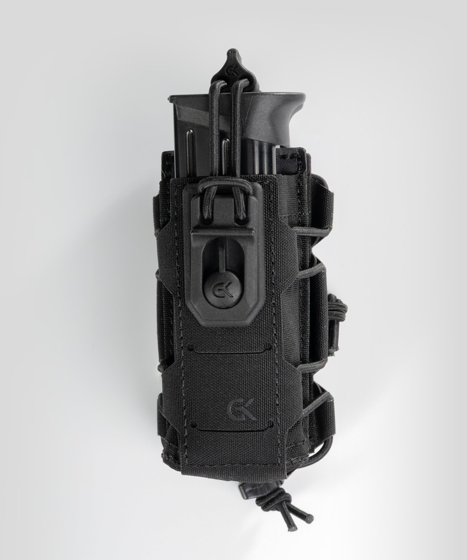 Double porte-chargeur 9 mm GK Dutycall superposé sur platine MOLLE