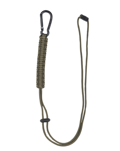 Dragonne Mil-Tec en paracorde 57 cm avec mousqueton aluminium et attache amovible