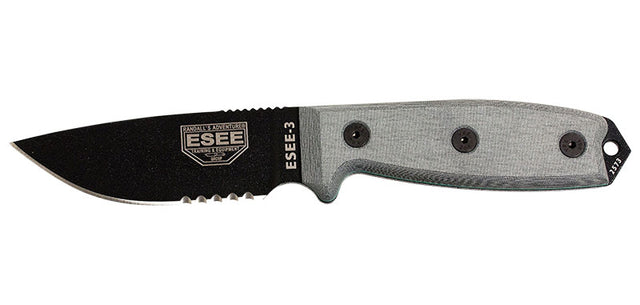 Couteau à lame fixe ESEE ESEE-3 - Lame Mixte acier Carbone lame 88 mm