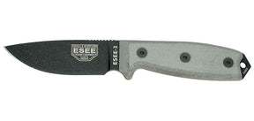 Couteau à lame fixe ESEE ESEE-3 - Pommeau modifié E3PMB acier Carbone lame 88 mm