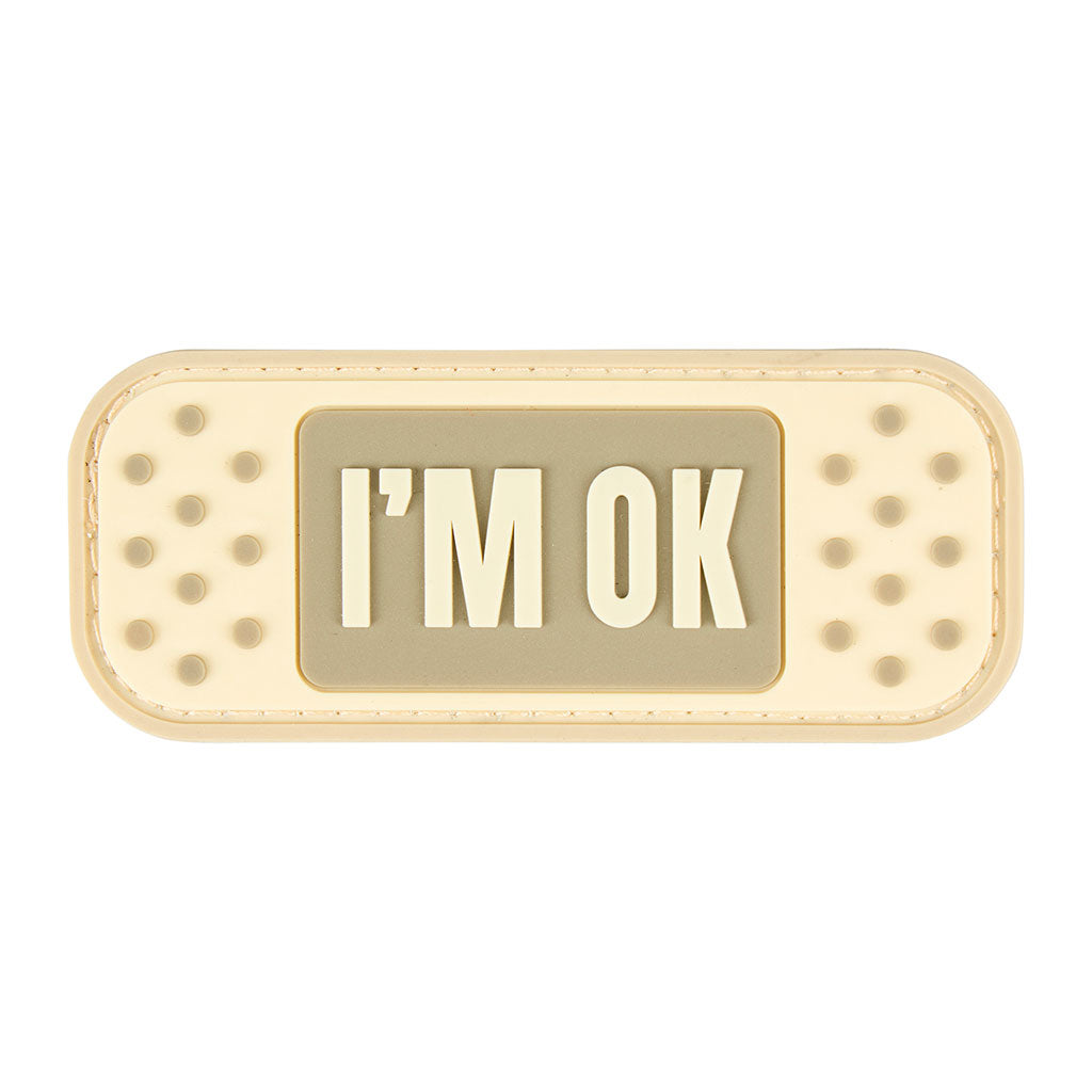 Écusson I'm OK Ares en PVC souple en relief à dos auto-agrippant forme pansement