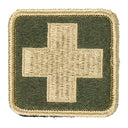Écusson brodé Ares à croix médicale basse visibilité 5 x 5 cm à dos auto-agrippant