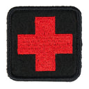 Écusson brodé Ares à croix médicale haute visibilité 5 x 5 cm à dos auto-agrippant