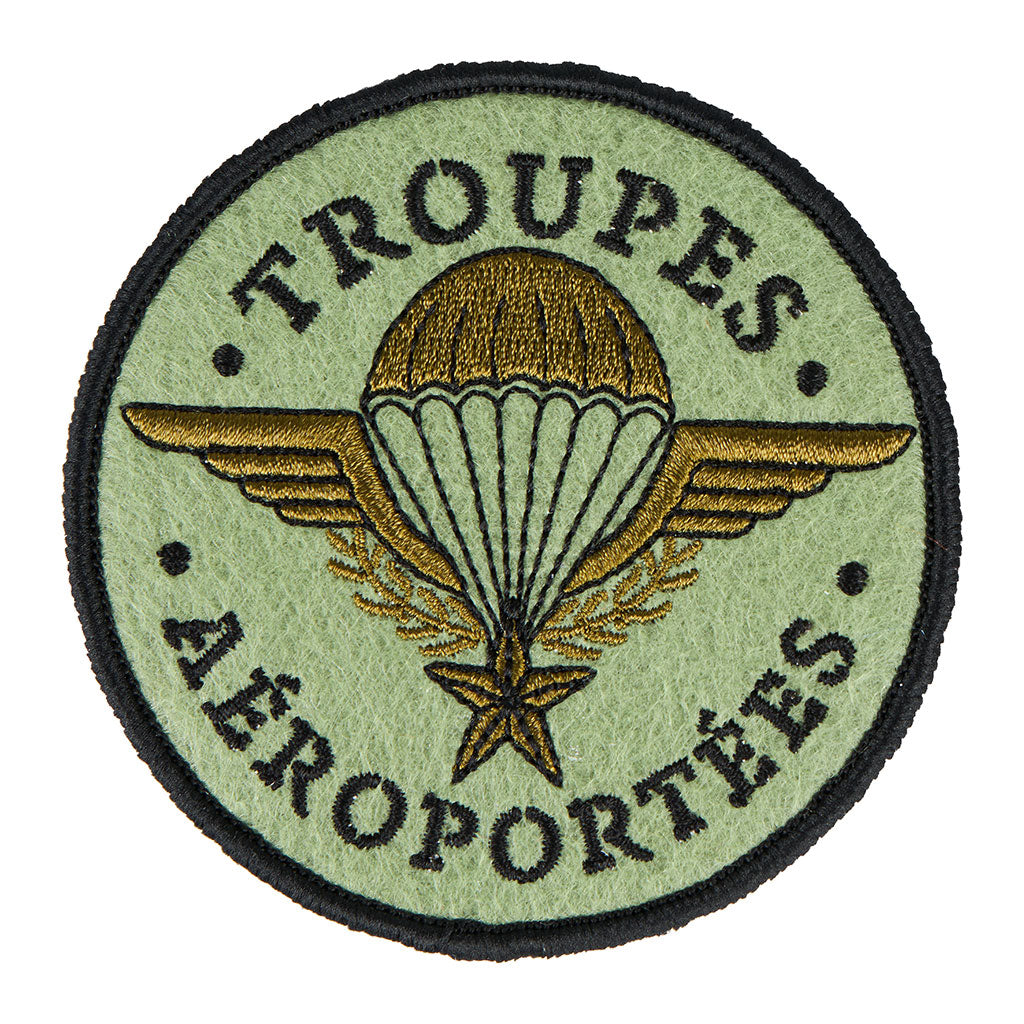 Écusson rond brodé Ares Troupes aéroportées 8 cm basse visibilité à dos auto-agrippant