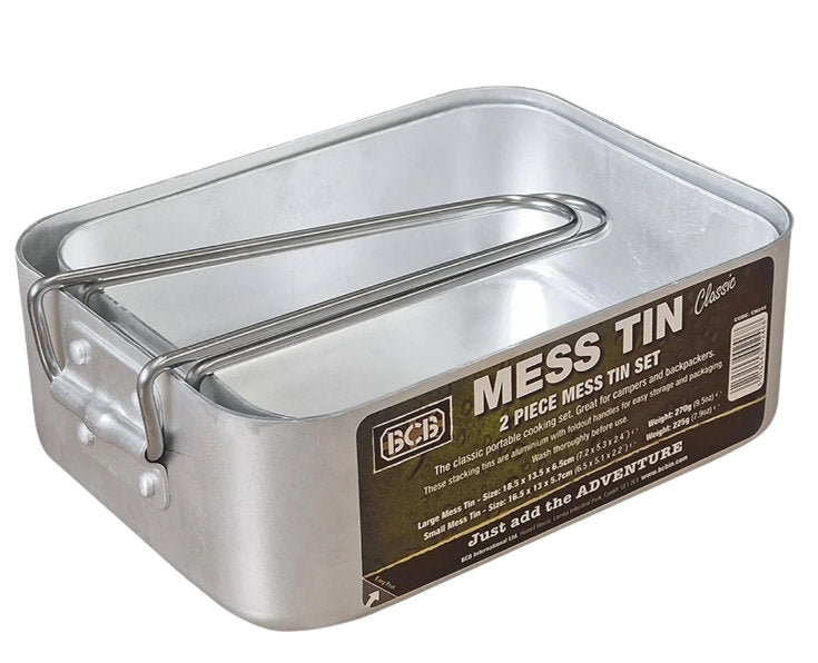 Ensemble de 2 gamelles BCB en aluminium 1,5 et 1,3 litre à poignées repliables