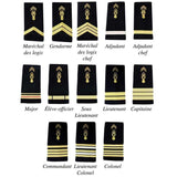 Fourreaux de grade Gendarmerie Mobile Patrol Equipement brodés 11 x 5 cm vendus par paire