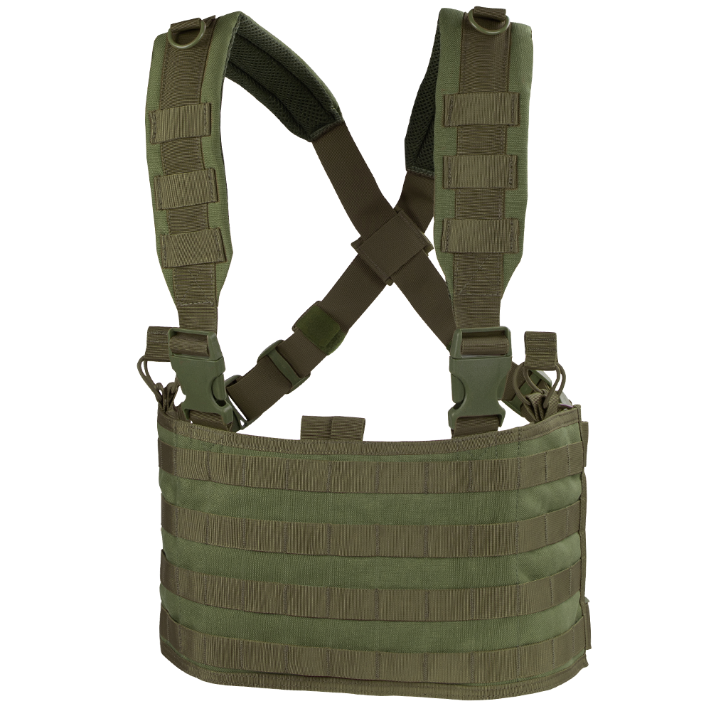Gilet chest rig Condor Ops bretelles croisées rembourrées boucles pivotantes