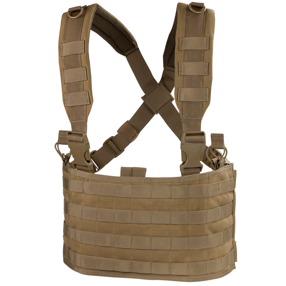 Gilet chest rig Condor Ops bretelles croisées rembourrées boucles pivotantes