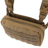 Gilet chest rig Condor Stowaway panneau MOLLE découpé laser harnais quatre points