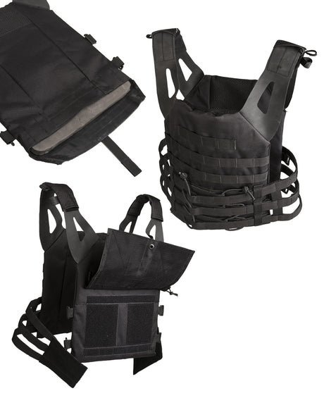 Gilet porte-plaques Mil-Tec Gen. II en polyester 600D Oxford avec plaques factices