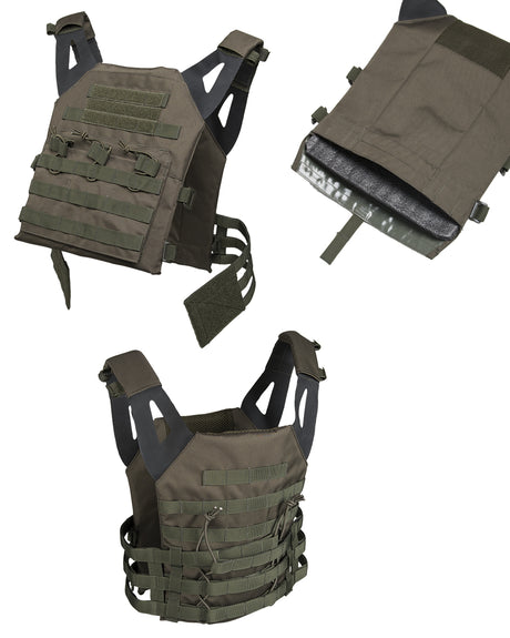 Gilet porte-plaques Mil-Tec Gen. II en polyester 600D Oxford avec plaques factices